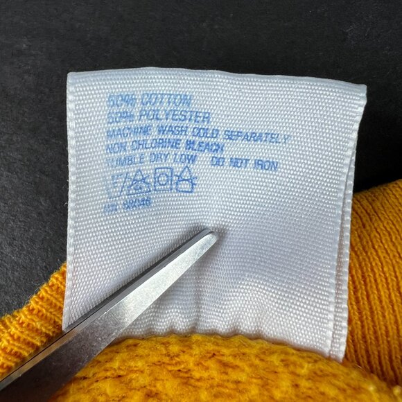 VTG 80s West Virginia Mountaineers Field Sweatshirt Medium Yellow Faded Crewneck - Picture 7 of 13